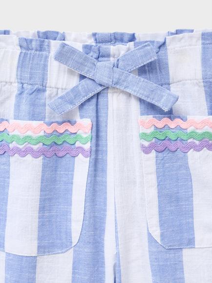 Crew Clothing Kids' Woven Paperbag Pocket Trim Shorts, Light Blue - view 2, Light Blue