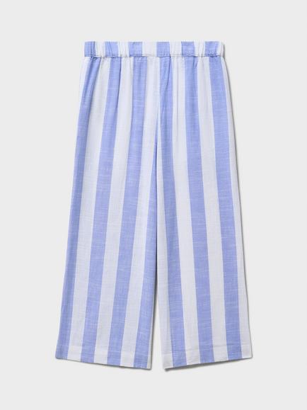Crew Clothing Kids' Striped Woven Trousers, Light Blue - view 2, Light Blue