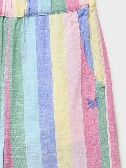 Crew Clothing Kids' Striped Woven Trousers, Multi Pink - view 2, Multi Pink