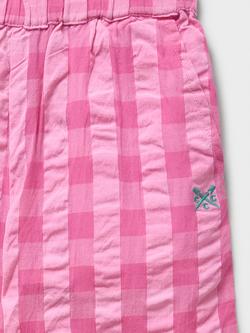 Crew Clothing Kids' Barrel Leg Trousers, Bright Pink - view 2, Bright Pink