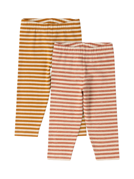 Little Green Radicals Baby Organic Cotton Stripe Leggings, Pack of 2, Multi, Multi