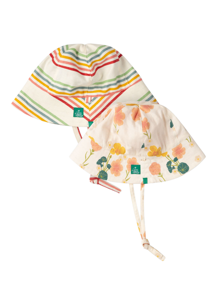 Little Green Radicals Kids' Reversible Printed Sun Hat, Pack of 2, Multi, Multi