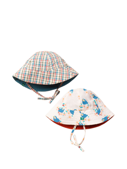 Little Green Radicals Kids' Reversible Printed Sun Hat, Pack of 2, Multi, Multi