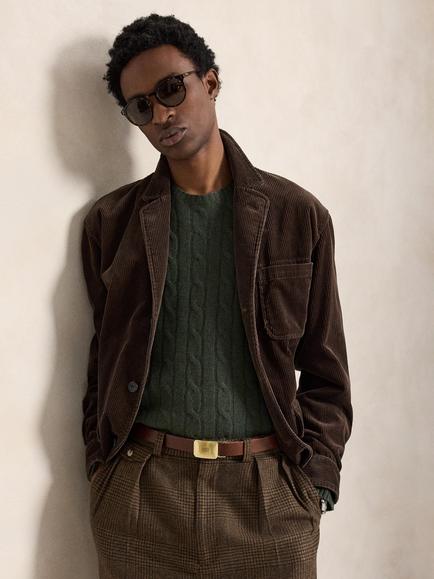 Polo Ralph Lauren Single Breasted Corduroy Blazer, Dark Beech, Dark Beech