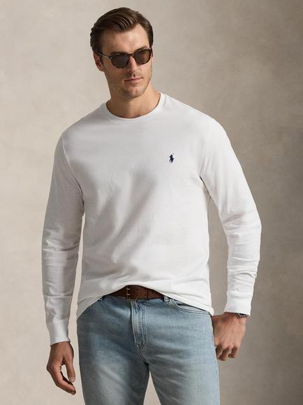 Polo Ralph Lauren Big & Tall Cotton Long Sleeve T-Shirt, White/C7996, White/C7996