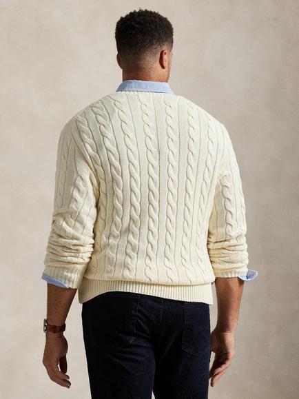 Polo Ralph Lauren Big & Tall Cable Knit Jumper, Andover Cream - view 2, Andover Cream