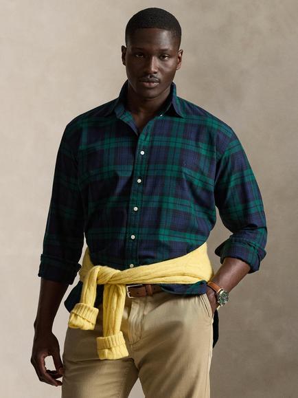 Polo Ralph Lauren Pure Cotton Embroidered Tartan Oxford Shirt, 6841 Navy/Green Mul, 6841 Navy/Green Mul