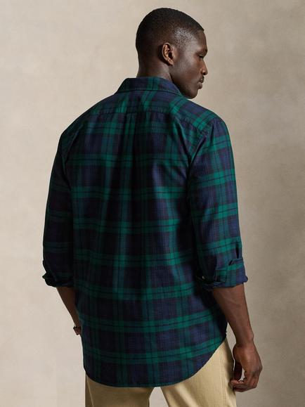 Polo Ralph Lauren Pure Cotton Embroidered Tartan Oxford Shirt, 6841 Navy/Green Mul - view 2, 6841 Navy/Green Mul