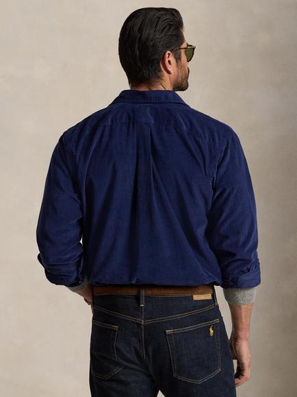 Polo Ralph Lauren Big & Tall Corduroy Shirt, Newport Navy/White - view 2, Newport Navy W White