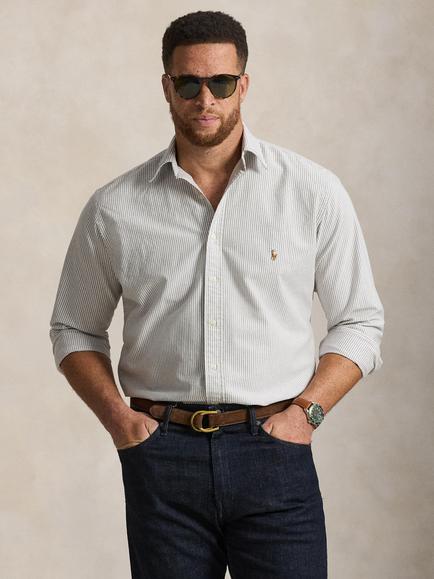 Polo Ralph Lauren Cotton Oxford Shirt, Nutmeg Brn Whi, 6636q Nutmeg Brn Whi