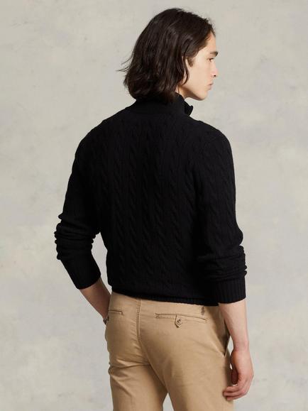 Polo Ralph Lauren Wool Rich Cable Knit Jumper, Polo Black - view 2, Polo Black