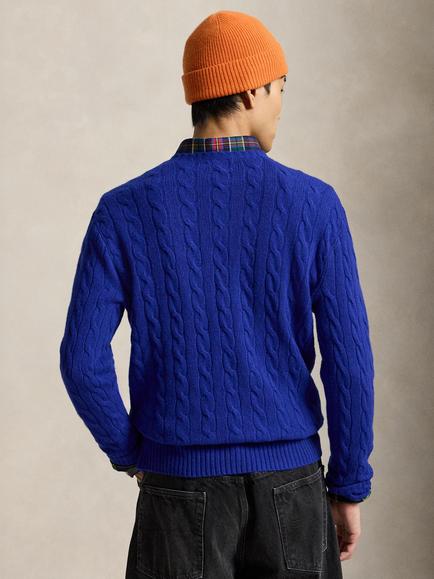 Ralph Lauren Cable Knit Jumper, Siberian Blue - view 2, Siberian Squill Blue