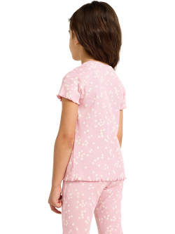 Lindex Kids' Short Sleeve Floral T-Shirt, Light Pink - view 2, Light Pink