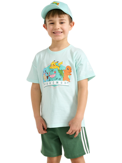 Lindex Kids' Short Sleeve Pokémon T-Shirt, Mid Blue, Mid Blue