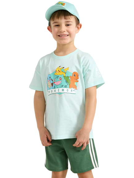 Lindex Kids' Short Sleeve Pokémon T-Shirt, Mid Blue, Mid Blue