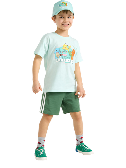 Lindex Kids' Short Sleeve Pokémon T-Shirt, Mid Blue - view 2, Mid Blue