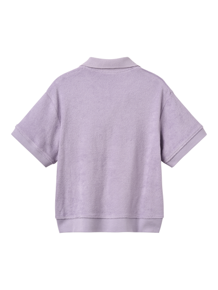 WHEAT Kids' Marlo Short Sleeve Polo Shirt, Purple - view 2, Purple