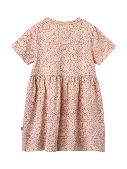 WHEAT Kids' Short Sleeve Printed Dress, Pink/Multi - view 2, Pink/Multi