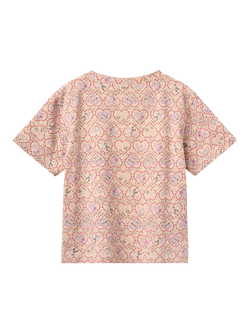 WHEAT Kids' Short Sleeve Printed T-Shirt, Pink/Multi - view 2, Pink/Multi