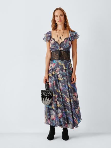 John Lewis x RIXO Carina Floral Print Maxi Dress, Multi, Multi
