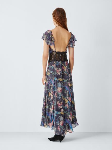 John Lewis x RIXO Carina Floral Print Maxi Dress, Multi - view 2, Multi