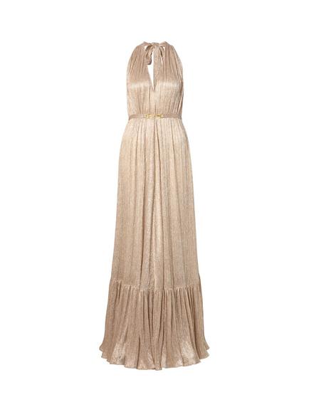 Ida Sjöstedt Farida Sleeveless Metallic Maxi Dress, Gold - view 2, Gold