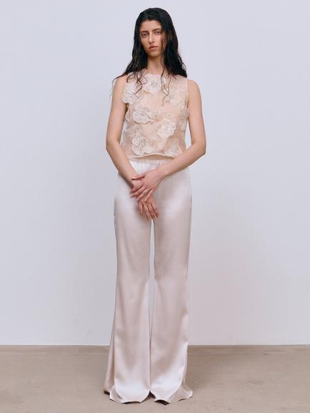 Ida Sjöstedt Mirren Loose Fit Flared Trousers, Crystal Gray