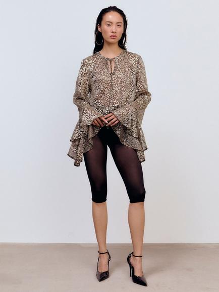 Ida Sjöstedt Jennifer Leopard Shimmer Blouse, Gold, Gold