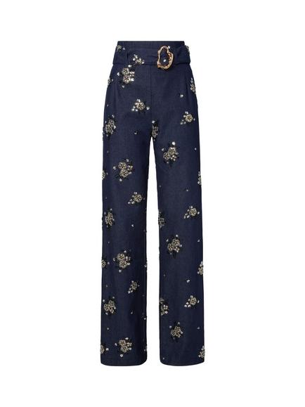 Ida Sjöstedt Sandoval Trousers, Navy - view 2, Navy