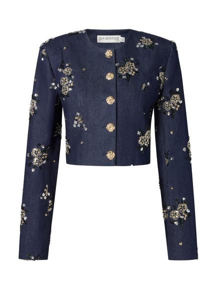 Ida Sjöstedt Faye Embellished Jacket, Dark Blue - view 2, Dark Blue