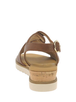 Gabor Rich Wide Fit Twist Leather Sandals, Camel - view 2, Camel