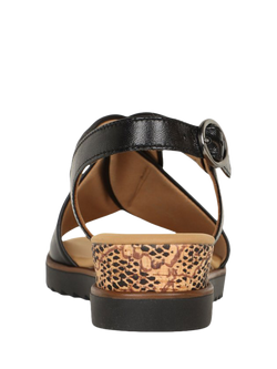 Gabor Rich Wide Fit Twist Leather Sandals, Black - view 2, Black