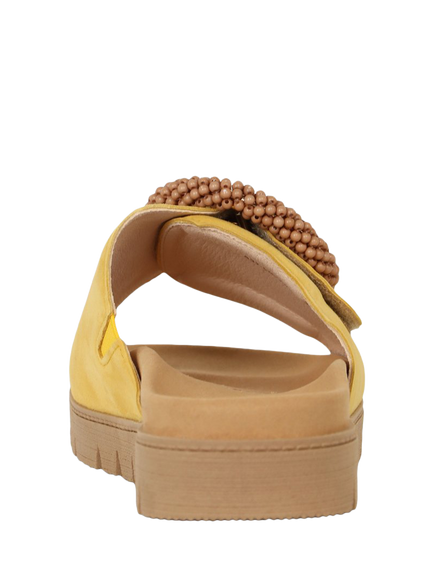 Gabor Everly Suede Buckle Detail Mule Sandals - view 2, Dark Sole