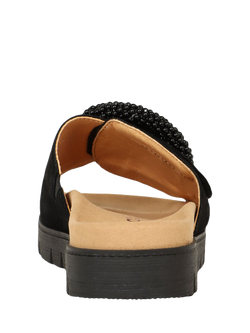 Gabor Everly Suede Buckle Detail Mule Sandals - view 2, Black