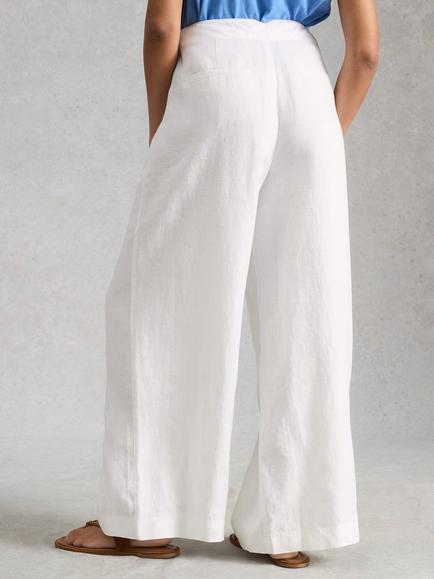 White Stuff Sasha Wide Leg Linen Trousers, White - view 2, White