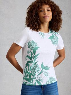 White Stuff Abbie Floral Print T-Shirt, White, White
