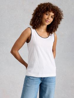 White Stuff Bianca Contrast Edge Vest, White, White