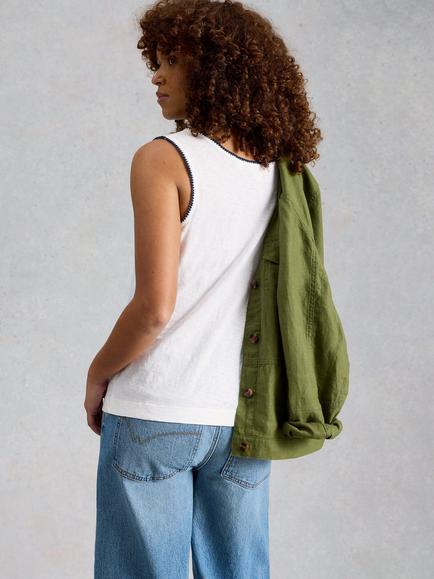 White Stuff Bianca Contrast Edge Vest, White - view 2, White