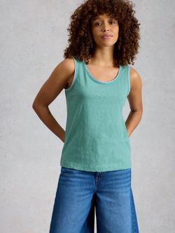 White Stuff Bianca Stitch Edge Vest, Blue, Blue