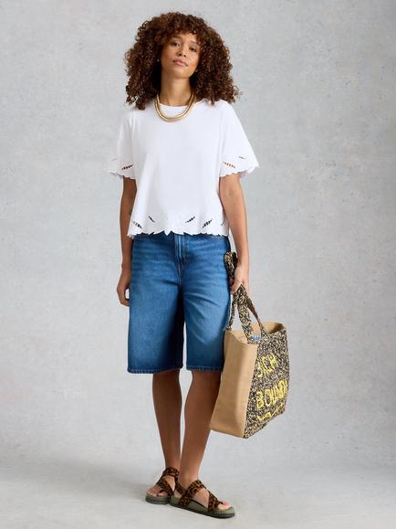 White Stuff Colleen Broderie Edge Top, White