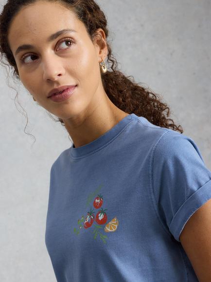 White Stuff Gina Graphic T-Shirt, Blue/Multi - view 2, Blue/Multi
