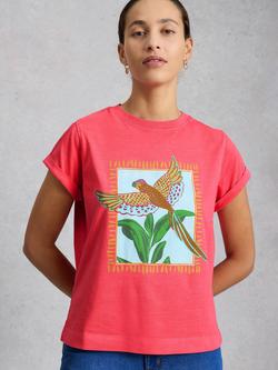 White Stuff Gina Graphic T-Shirt, Pink, Pink