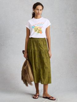White Stuff Gina Graphic T-Shirt, White, White