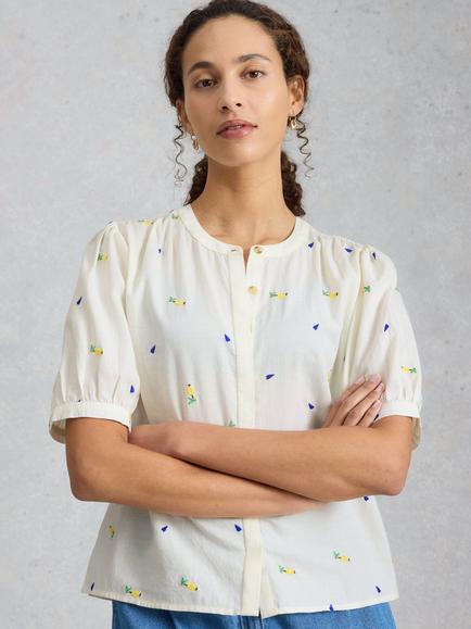 White Stuff Lana Embroidered Top, White, White
