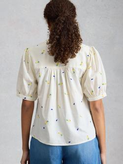 White Stuff Lana Embroidered Top, White - view 2, White