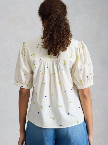 White Stuff Lana Embroidered Top, White - view 2, White