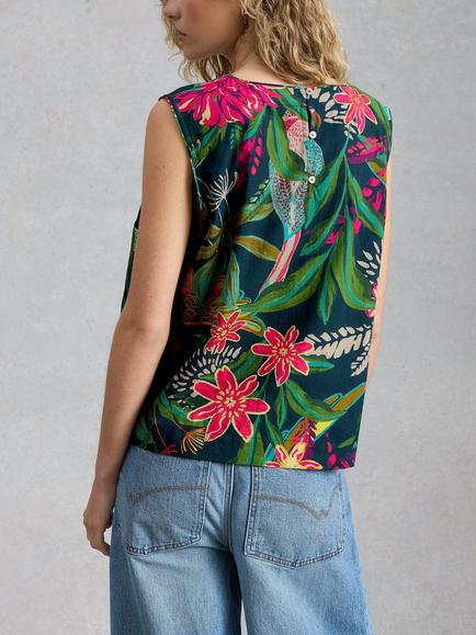 White Stuff Matilda Vest, Green Mid - view 2, Green Mid