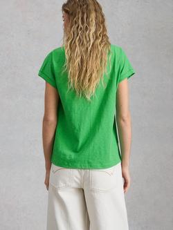 White Stuff Nelly Notch Neck T-Shirt, Light Green - view 2, Light Green