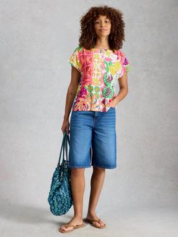 White Stuff Woven T-Shirt, Multi, Multi