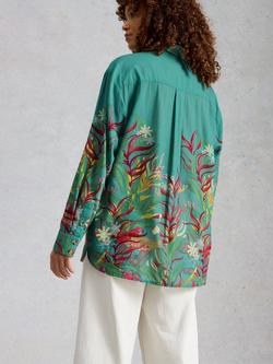 White Stuff Lydia Shirt, Green Teal - view 2, Green Teal